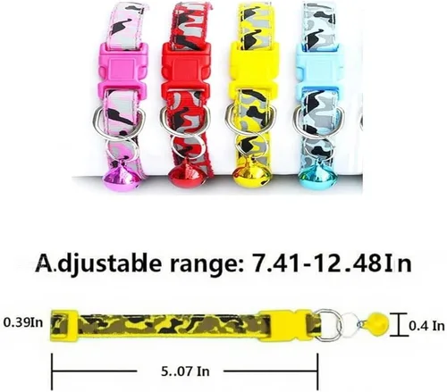 Miniatura 5 de Collares de camuflaje personalizados para perros, collares ajustables de nailon ligero para mascotas, hebilla de liberación rápida, perfectos