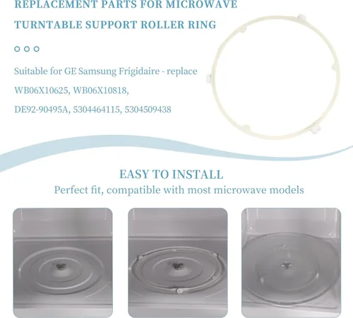 Miniatura 3 de WB06X10625 - Anillo de rodillo de soporte para placa giratoria de microondas para GE Samsung Frigidaire, repuesto WB06X10818, DE92-90495A