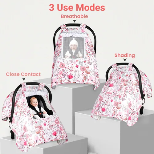 Miniatura 2 de Funda para Asiento de Coche para Bebé, Fundas para Asiento de Coche para Bebé con 2 Capas, Ventanas con Cremallera Transpirables, Funda para Asiento