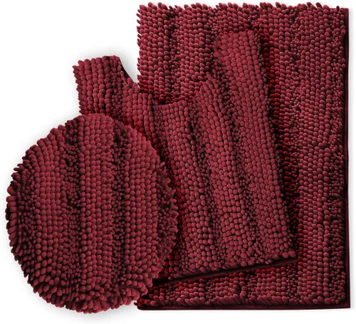 Miniatura 11 de Clara Clark Tapetes para baño de felpilla, tapetes de baño de felpa ultra suaves, lavables a máquina, con parte trasera antideslizante, 44 x 26 Negro