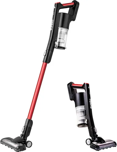 Aspiradora inalámbrica Eureka, aspiradora recargable para el hogar, aspiradora ligera de palo para madera dura y pelo de mascotas, rojo rosa, NEC101