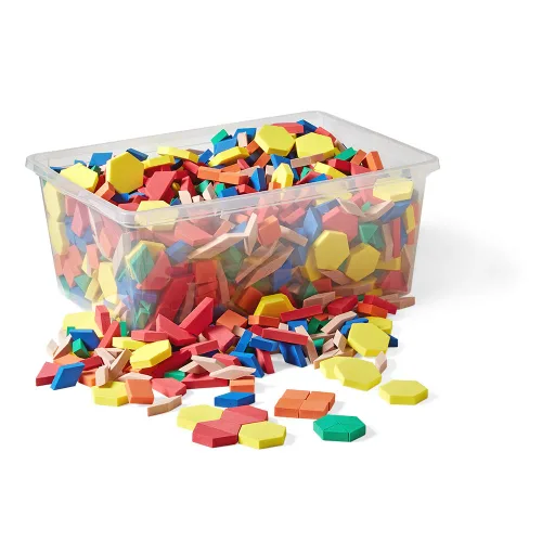 Miniatura 10 de hand2mind Juego de bloques con patrón de espuma, manipuladores geométricos y formas de clasificación para preescolar y jardín de infantes, juego