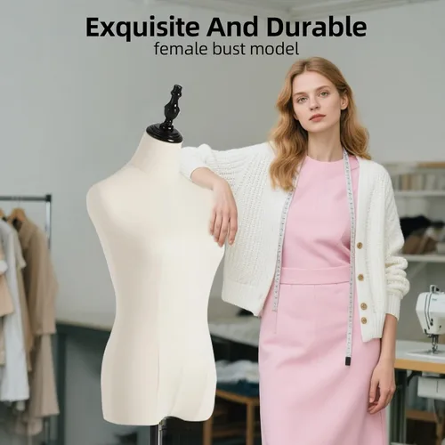 Miniatura 6 de Maniquí femenino, pantalones colgantes y faldas Maniquí de vestido con soporte, altura ajustable Torso para ropa, exhibición de joyas, costura, negro
