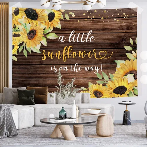 Miniatura 3 de Telón de fondo de fotografía de madera de girasol, baby shower, fiesta de cumpleaños, fondo rústico, sesión de fotos, niños, recién nacidos