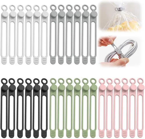Organizador de cables de datos, brida de silicona 2025, soporte multiusos para cables para oficina y hogar, correa de alambre ajustable para