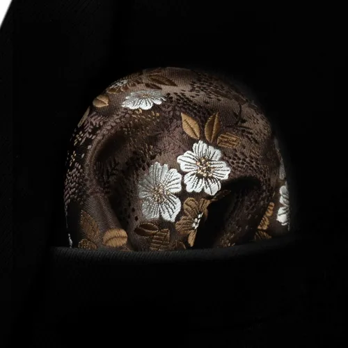 Miniatura 72 de Corbatas florales tejidas clásicas para hombre, corbata cuadrada de bolsillo, corbatas formales para hombres, boda con pañuelo