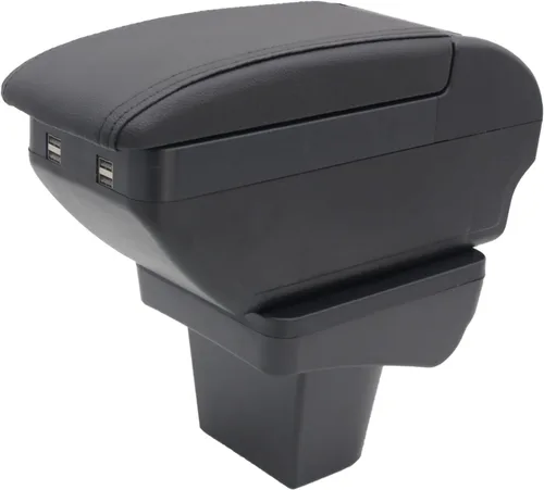 YJYWZH Reposabrazos de consola de doble capa para Suzuki Vitara 2015-2019, caja de almacenamiento con soporte para tazas, reposabrazos de cuero 4