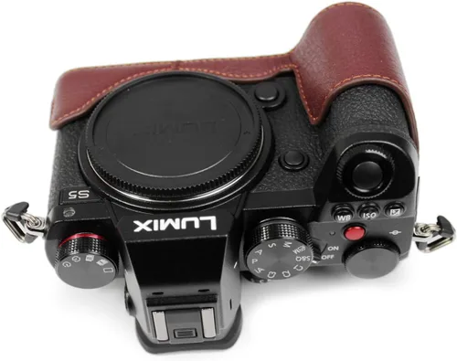 Miniatura 3 de Rieibi Panasonic S5 - Funda de piel auténtica para cámara compatible con Panasonic Lumix DC-S5, DC-S5II, DC-S5IIX, color negro