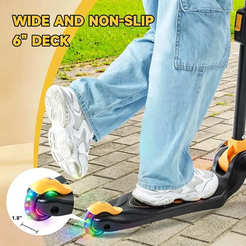 Miniatura 7 de GLAMUP Patinete para niños de 3 ruedas, manillar ajustable en altura para niños, sistema de inclinación para dirección y mecanismo de fácil plegado