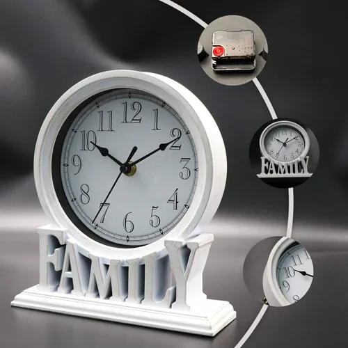 Miniatura 2 de Reloj de sobremesa de 6.5 pulgadas, estilo vintage, sin tictac, funciona con pilas, con movimiento de cuarzo, vidrio HD para niños, dormitorio, sala