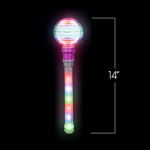Miniatura 3 de ArtCreativity Varita de luz para niños, varita de juguete giratoria LED de 14 pulgadas con baterías incluidas, divertido juguete de varita iluminada