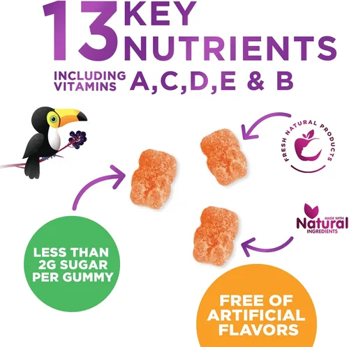 Miniatura 5 de Multivitamínico para niños - Gomitas completas de multivitamínico diario para niños con vitamina D, vitaminas B, zinc y más - Energía, enfoque