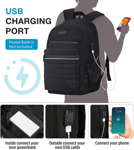 Miniatura 2 de KEOFID Mochila de viaje antirrobo para hombres y mujeres, moda para mujeres, mochila informal para la universidad, Negro -, X-Grande, Mochila de moda