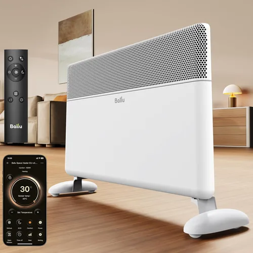 Miniatura 2 de Ballu Calentador de espacio de panel de convección para habitación grande, calentador eléctrico de 1500 W con termostato programable, control