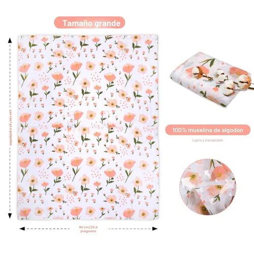 Miniatura 3 de Funda de muselina para asiento de coche para bebés, Metplus Funda transpirable para asiento de coche infantil, funda ligera para portabebés