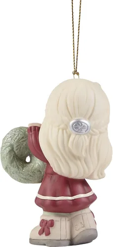 Miniatura 2 de Precious Moments 221002 May Your Christmas Wishes Come True 2022 Adorno de porcelana con fecha de bisque para niña