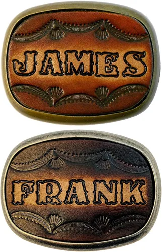 Miniatura 4 de Leather Custom Made Name Belt Buckle - USA - Up to 6 Letters
