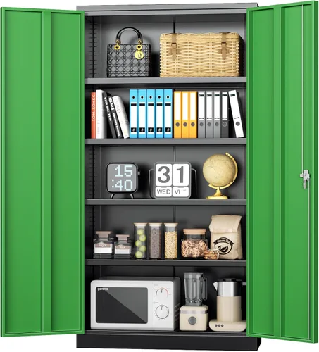 Miniatura 25 de INTERGREAT 67" Tall Bathroom Cabinet, Storage Cabinet with 2 Doors & 1 Drawer, Bathroom Storage Cabinets with Adjustable Shelves, for Living Room