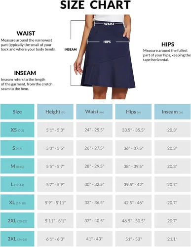 Miniatura 7 de BALEAF Falda pantalón de 20 pulgadas para mujer, faldas de golf, longitud a la rodilla, para tenis, casual, atlética, con bolsillos de pickleball