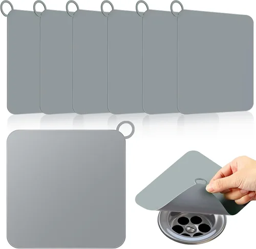 Miniatura 7 de Yinkin 6 Tapas de Drenaje para Mantener Alejados a los Insectos, Tapones de Silicona para Piso de Ducha y Bañera, Tapetes Antiolor de Alcantarilla