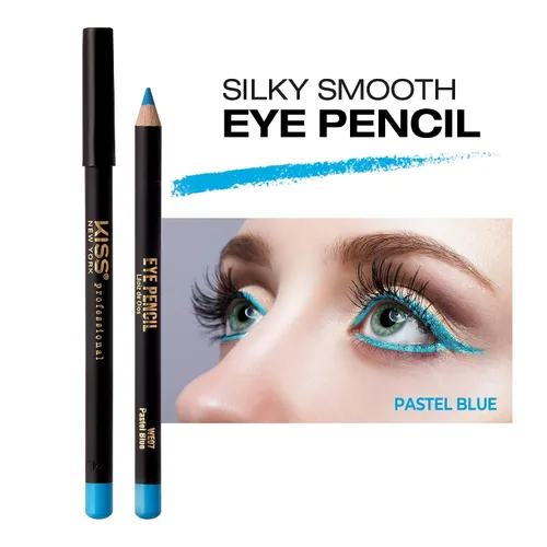 Miniatura 3 de KISS NEW YORK Lápiz de ojos delgado profesional, delineador de ojos suave y cremoso, color de ojos rico y de larga duración, maquillaje de ojos Azul