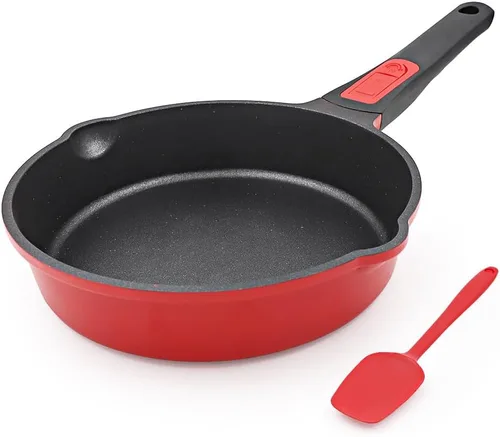 Sartén de 20 cm antiadherente, sartén para tortilla, sartén de chef saludable y no tóxica, sartén para huevos con mango desmontable para todas las
