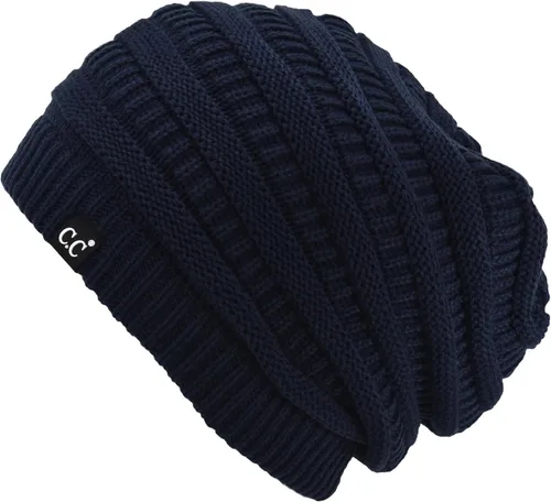 Miniatura 35 de C.C Winter Oversized Beanie Hat with Fuzzy Lining – Thick Knit Thermal Beanie for Cold Weather, Soft Warm Fleece Lined Cap