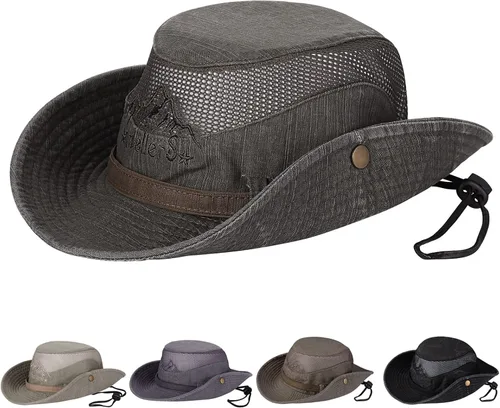 Obling Sombrero de sol para hombres y mujeres, sombrero de pesca UPF 50 de ala ancha, sombrero de pescador Safari Boonie