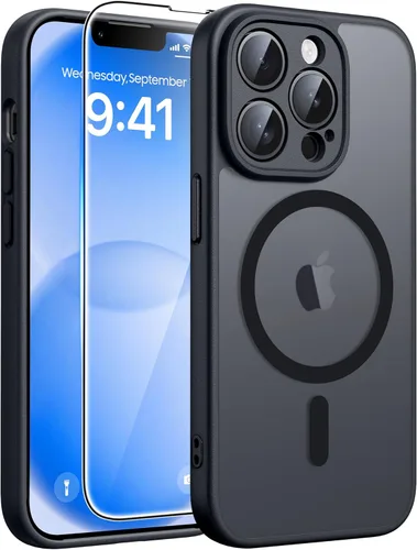 Miniatura 13 de FNTCASE Funda para iPhone 13 Pro: Fundas magnéticas translúcidas mate delgadas con protector de pantalla de vidrio templado