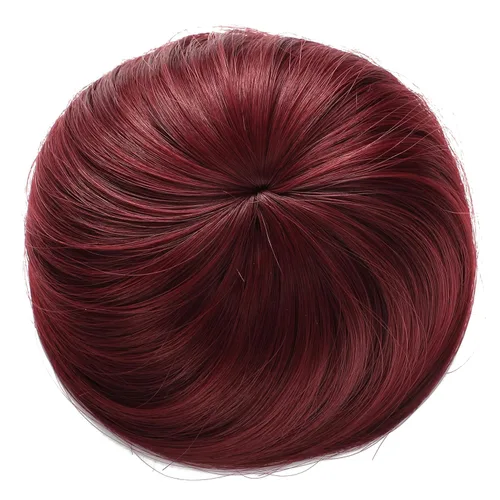 Miniatura 5 de Onedor Extensión de Cabello de Fibra Sintética Chignon Donut Moño Peluca (2# - Marrón Oscuro)