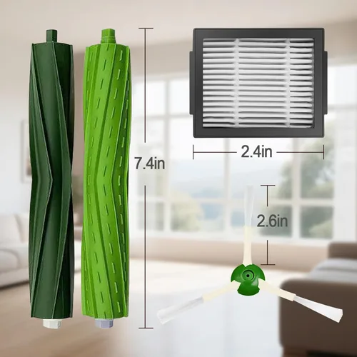 Miniatura 9 de Piezas de repuesto para Roomba iRobot i7 i7+ i3 i3+ i4 i4+ i5 i5+ i6 i6+ i8 i8+ E5 E6 E7 I,E y Plus versión, 1 juego de cepillo de goma, 4 cepillos