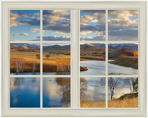 Miniatura 14 de Adhesivo de pared extraíble/mural de pared, semáforos de ciudad borrosa por la noche, decoración creativa de pared con vista de ventana, 24 x 32