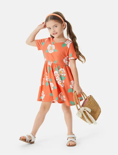 Miniatura 3 de PATPAT Toddler Girl's Floral Skater Multipack Dresses Casual Summer Short Sleeve and Fall Long Sleeve Dress Set 2-7 Years
