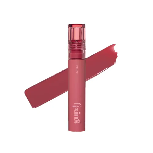 Miniatura 34 de Labial líquido pigmentado Etude, color #01 rosa análogo (4g), de larga duración, resistente al agua, con un ligero acabado mate, cobertura total