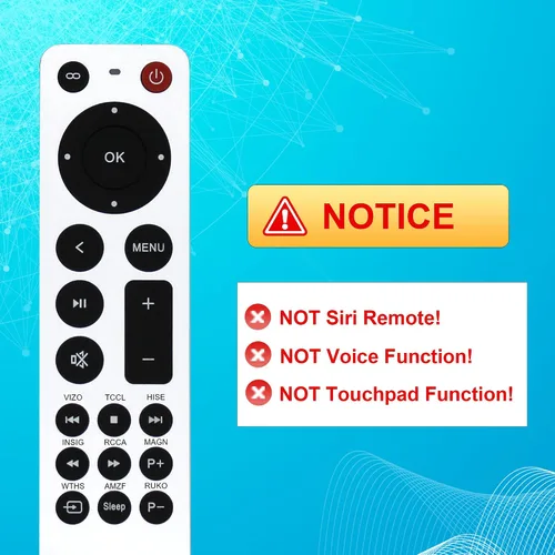 Miniatura 4 de Reemplazo de control remoto universal para Apple TV Remote Compatible con Apple TV 4K Gen 1 2 3 4 HD (sin función Siri ni voz)