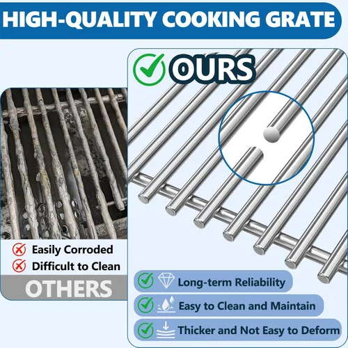 Miniatura 4 de SafBbcue 66801 Rejillas de cocina de acero inoxidable para Weber Genesis II E-210 LX S/E-240 Series Gas Grills 2017 y posteriores, para Weber