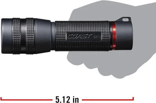 Miniatura 9 de Coast GX10 - Linterna LED compacta y resistente al agua de 550 lúmenes con doble alimentación, mango con textura de agarre, 4 modos de luz, enfoque