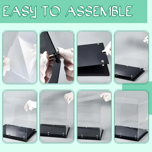 Miniatura 3 de Barydat Vitrina transparente para sombreros, 7.8 pulgadas de largo x 7.8 pulgadas de ancho x 8.6 pulgadas de alto, caja de sombrero de béisbol
