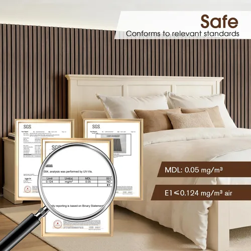 Miniatura 4 de Paneles de pared de madera acústica de 47.6 x 23.6 pulgadas, paneles de madera a prueba de sonido para paredes, panel acanalado 3D para decoración