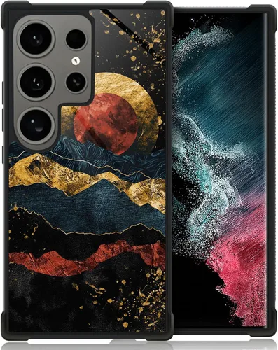 Miniatura 76 de ZHEGAILIAN Funda compatible con Samsung Galaxy S22 Ultra, funda de vidrio orgánico para niñas, mujeres y hombres, diseño de cuatro esquinas, Cabeza