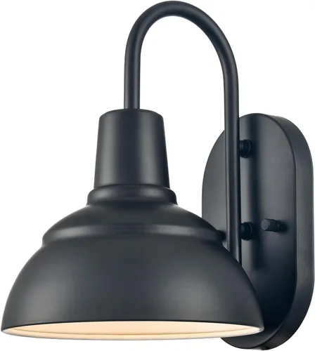 Moose Lámpara de porche al aire libre, cuello de cisne, luz de granero para exteriores, luz negra para patio exterior para garaje porche