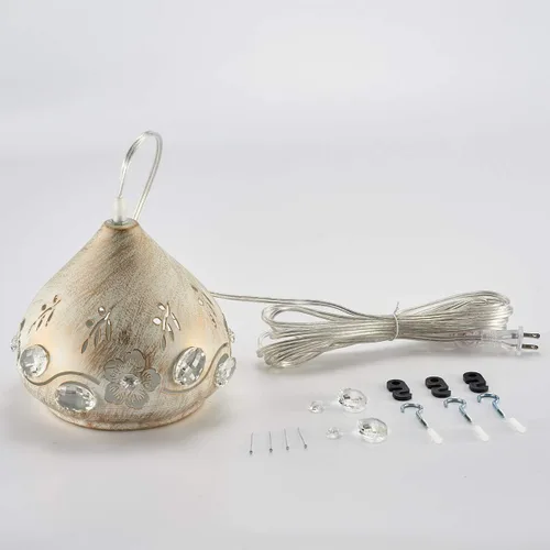 Miniatura 9 de YLONG-ZS Lámpara colgante bohemia con forma de pug, luz colgante de enchufe blanco de 16 pies, cable regulable, luz colgante de cristal