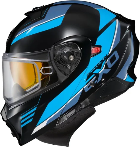 Miniatura 13 de ScorpionEXO GT930 - Casco modular para moto de nieve de aventura en clima frío, escudo de doble panel con caja de respiración y módulo de bolsillos