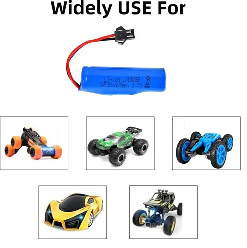 Miniatura 4 de Paquete de 2 baterías recargables de iones de litio de 3.7 V 600 mAh con cable de carga USB para doble cara giratoria volteando monstruo anfibio E35