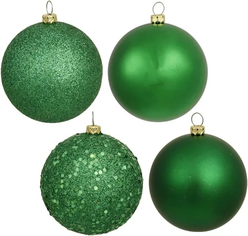 Miniatura 32 de Vickerman Adorno de bola de Navidad inastillable con acabado de lentejuelas con tapa perforada, 6 por bolsa, 4 pulgadas, color negro