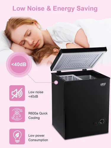 Miniatura 3 de KRIB BLING Termostato ajustable para congelador con cesta de almacenamiento extraíble para casa, cocina, garaje, sótano, 3.5 pies cúbicos