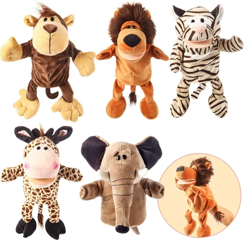 Miniatura 13 de Marionetas de mano de animales de 11 pulgadas, tortuga marina de peluche, dinosaurios, juguetes de marionetas de mano, juguetes de juguete