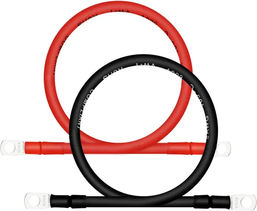 Miniatura 40 de Cable de batería, cables de batería 2 AWG con terminales, 2 cables de batería de cobre (1 pie).