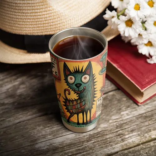 Miniatura 4 de Regalos de lobo de 20 onzas para los amantes del lobo, divertido amante del café, taza de vaso de lobo, taza de viaje aislada con tapa, termo