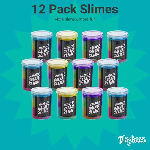 Miniatura 2 de Slime de unicornio de galaxia marmolada – Paquete de 12 – Kit de unicornio cósmico para estimulación sensorial y juego creativo, regalo perfecto